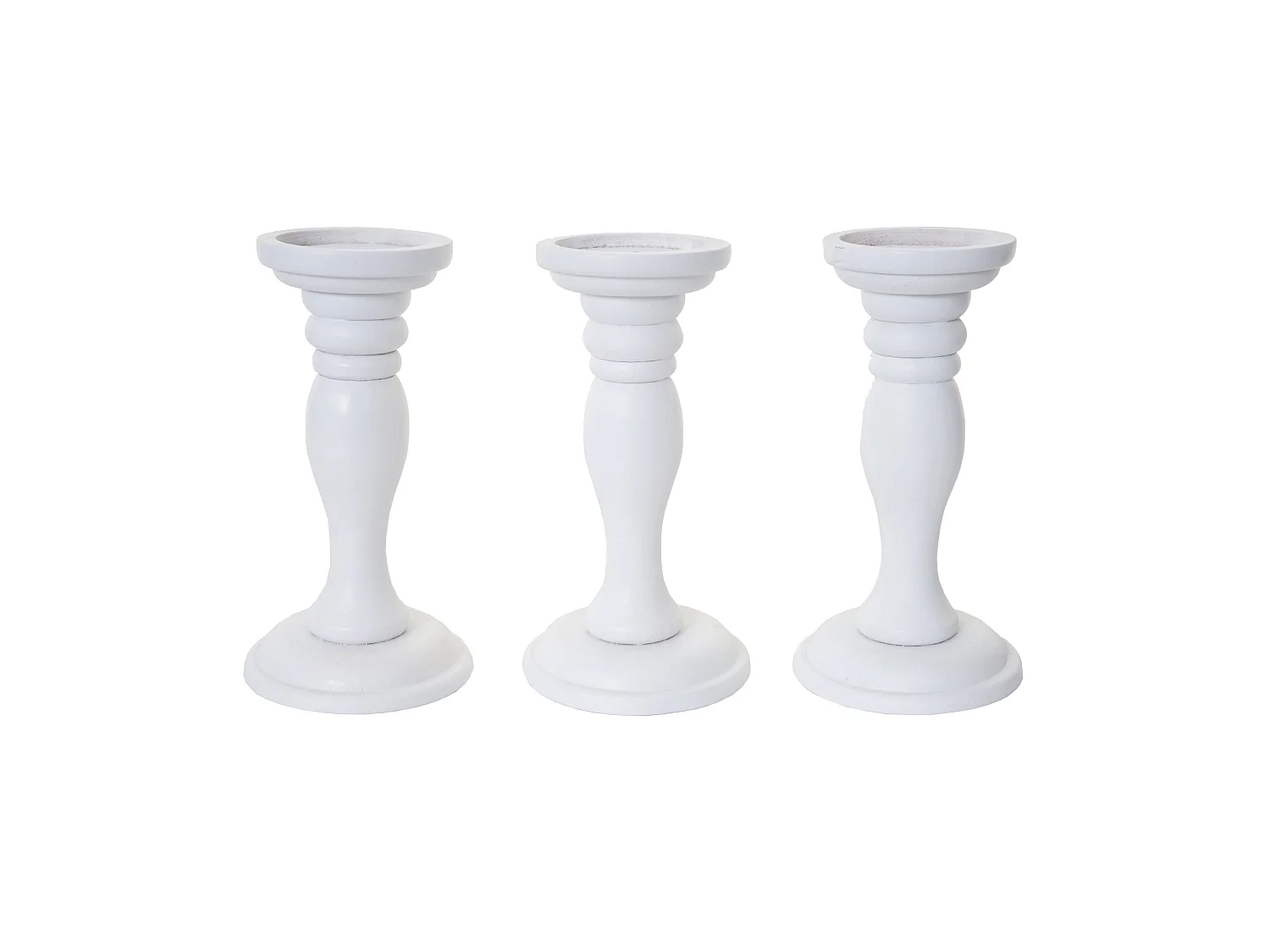 Kandelaar H361 (set van 3),  wit gelakt