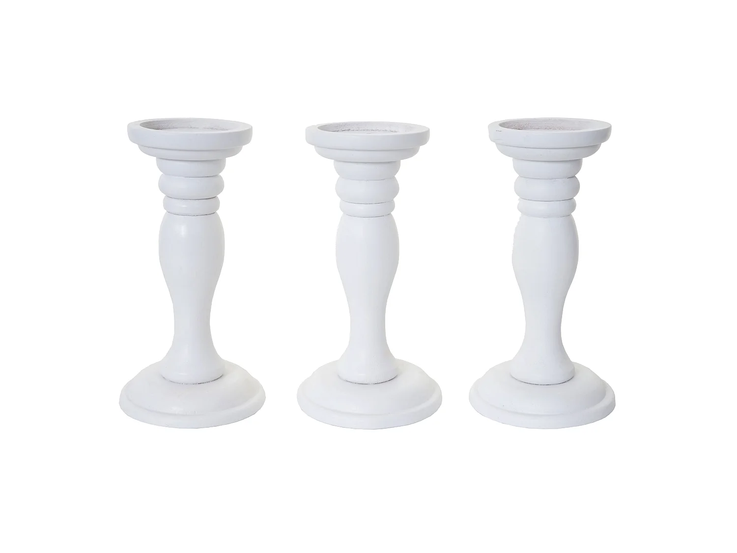 Castiçal H361 (conjunto de 3),  lacado branco