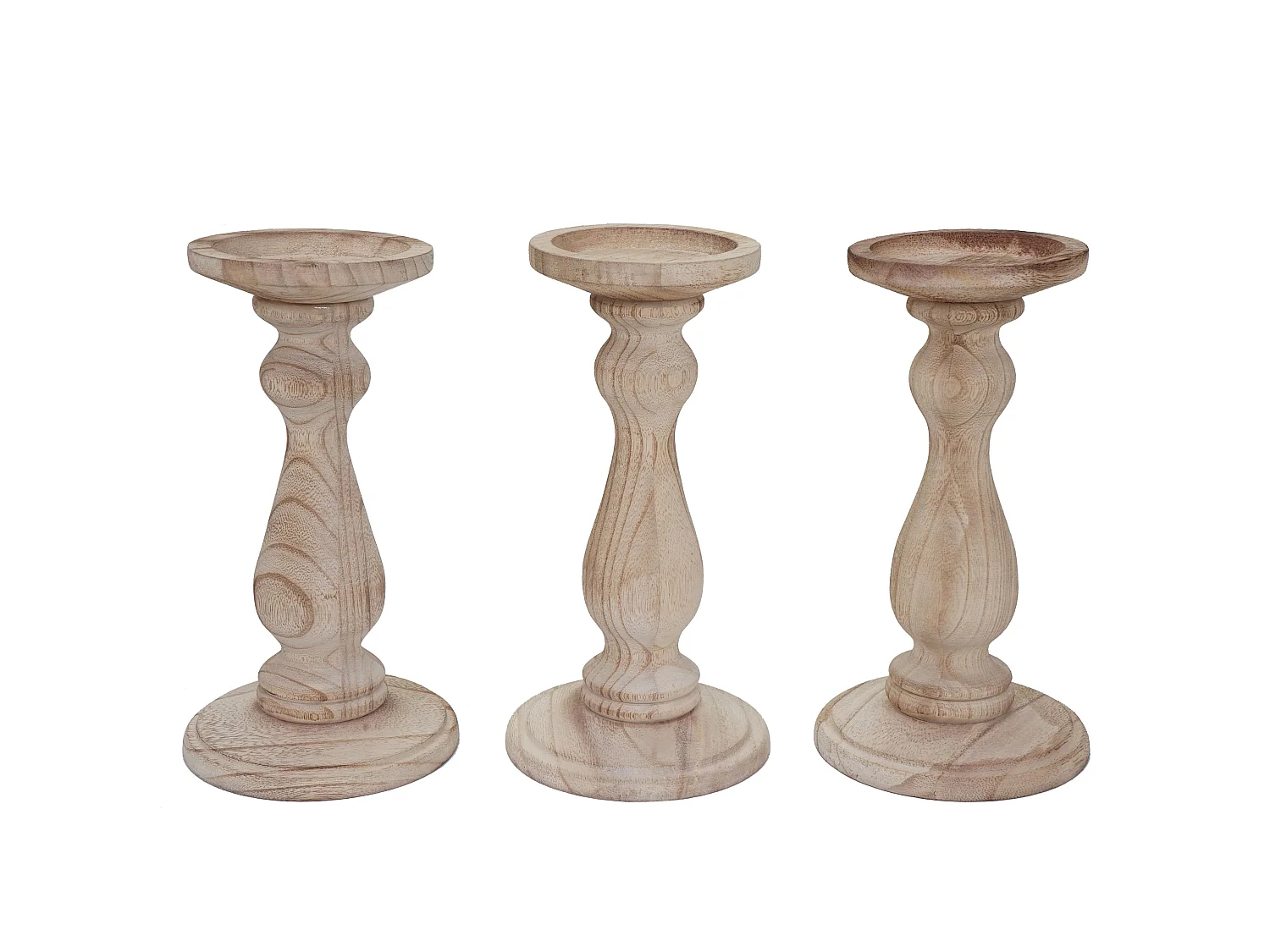 Castiçal H361 (conjunto de 3),  castanho natural