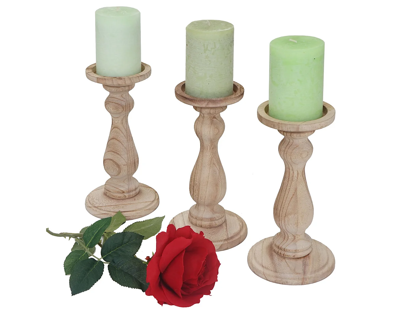 Castiçal H361 (conjunto de 3),  castanho natural