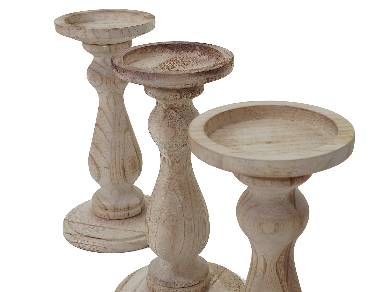 Castiçal H361 (conjunto de 3),  castanho natural