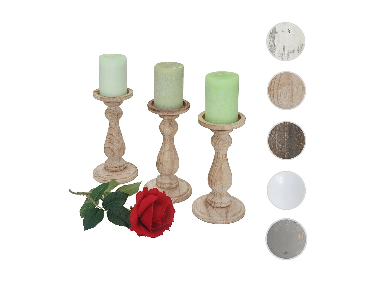 Castiçal H361 (conjunto de 3),  castanho natural