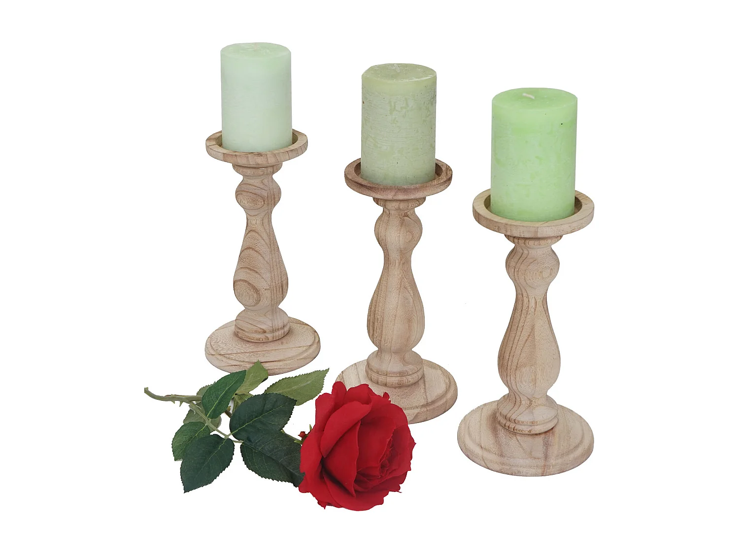 Castiçal H361 (conjunto de 3),  castanho natural