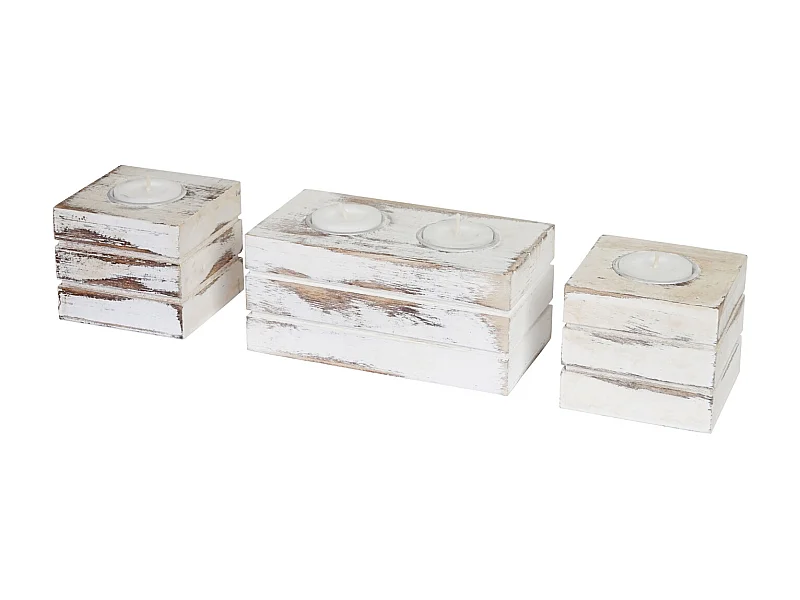 Set theelichthouders Tolve (3-delig),  wit