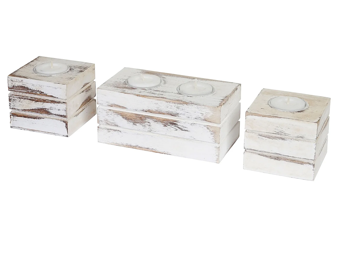 Conjunto de porta-velas Tolve (3 peças),  branco