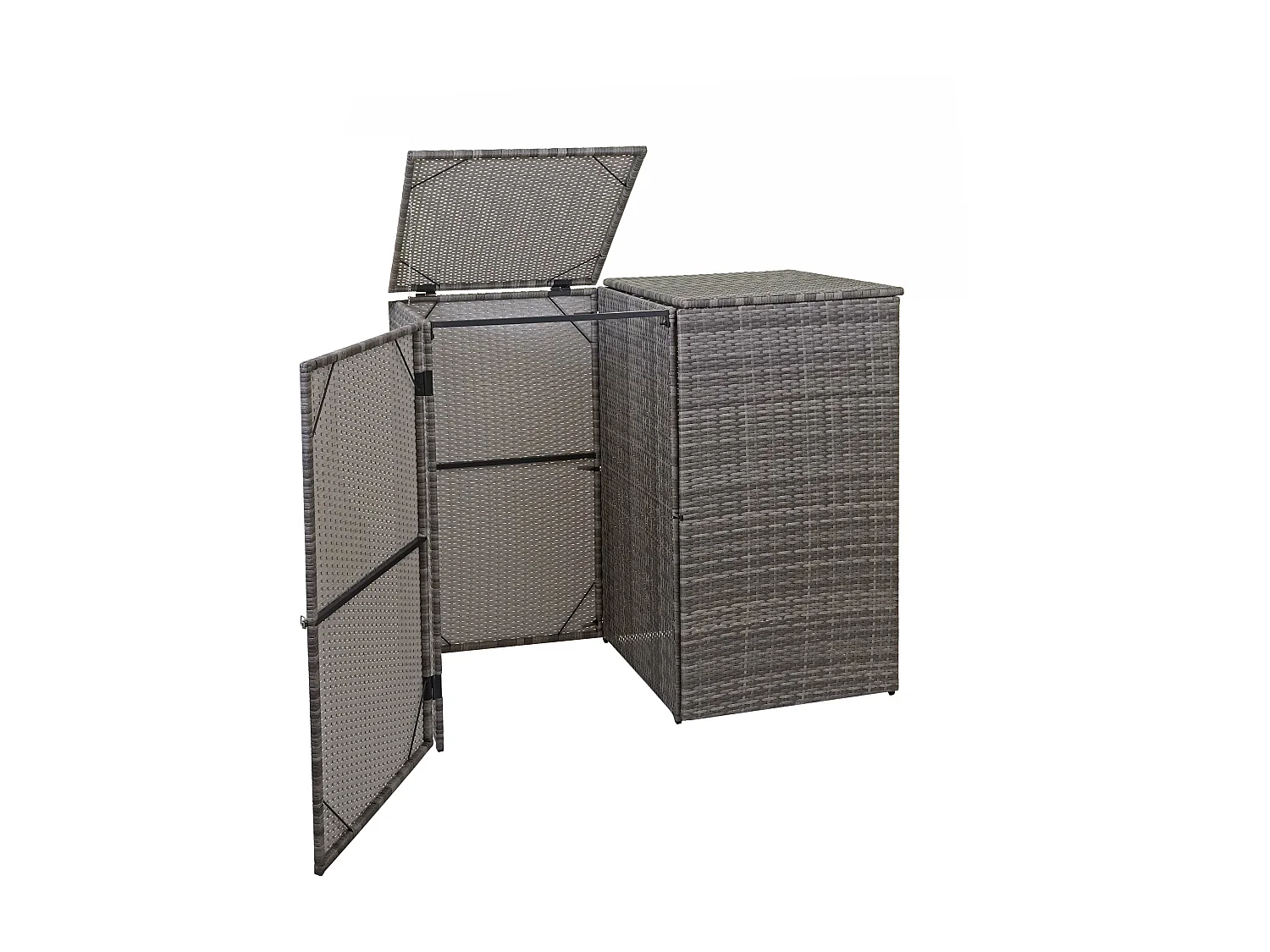 Habillage pour 2 poubelles MCW-E25 2x120l,  gris