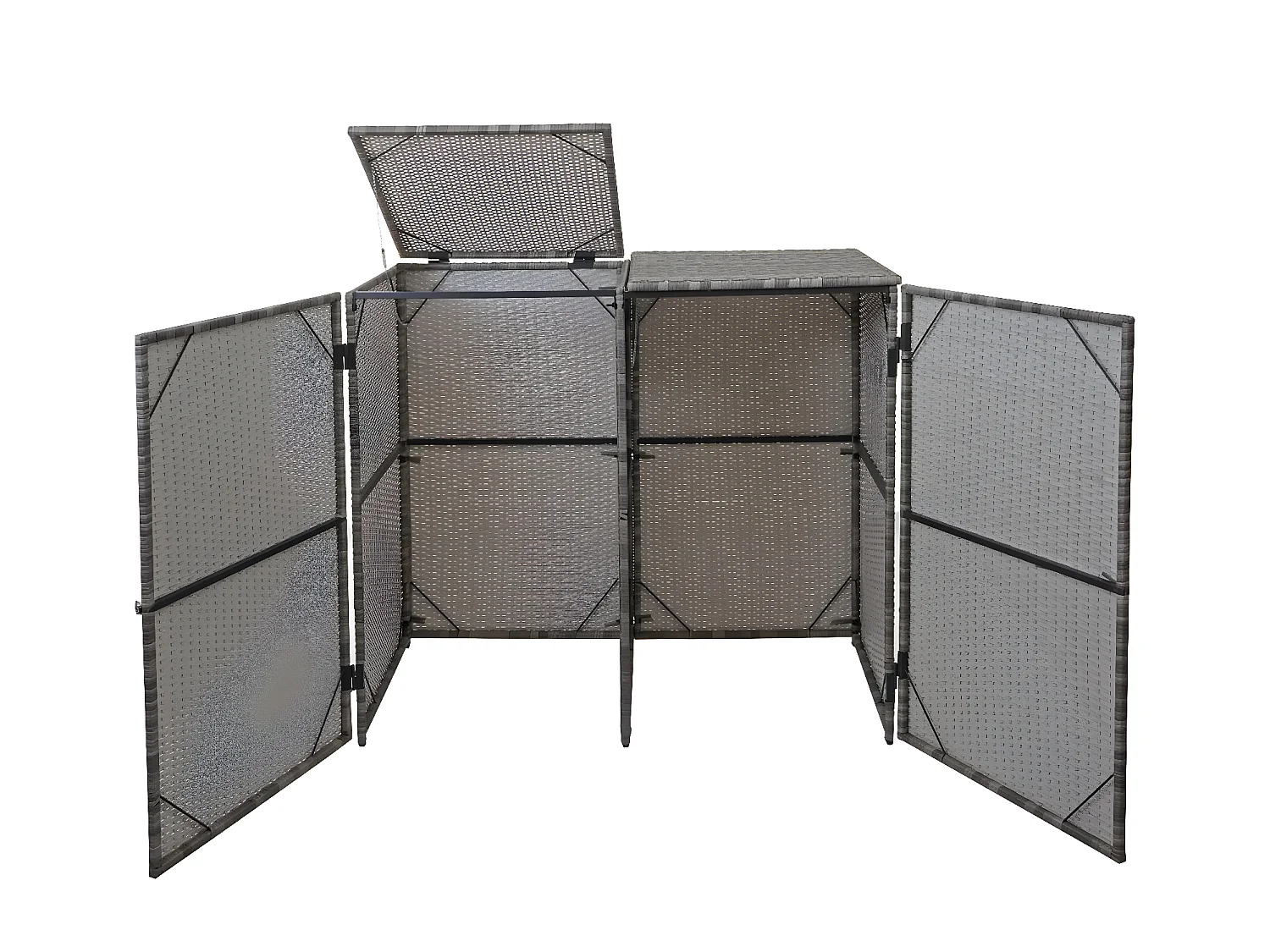 Habillage pour 2 poubelles MCW-E25 2x120l,  gris