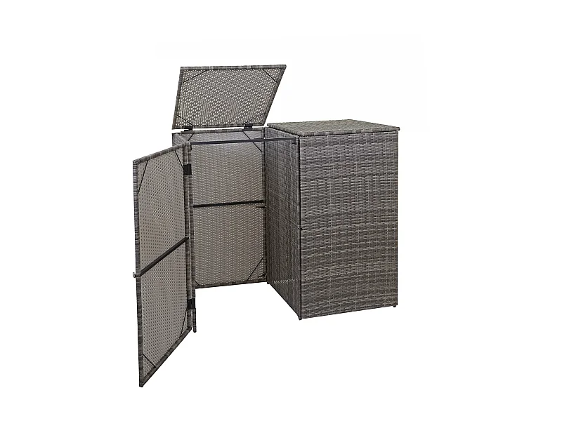 Habillage pour 2 poubelles MCW-E25 2x120l,  gris