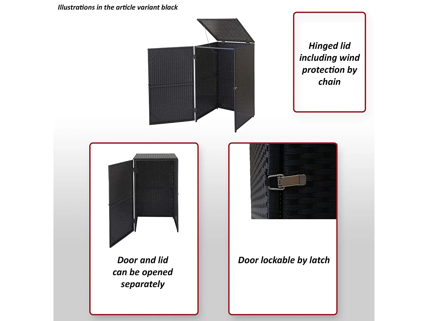 Osłona na pojemnik na śmieci MCW-E25,  szary