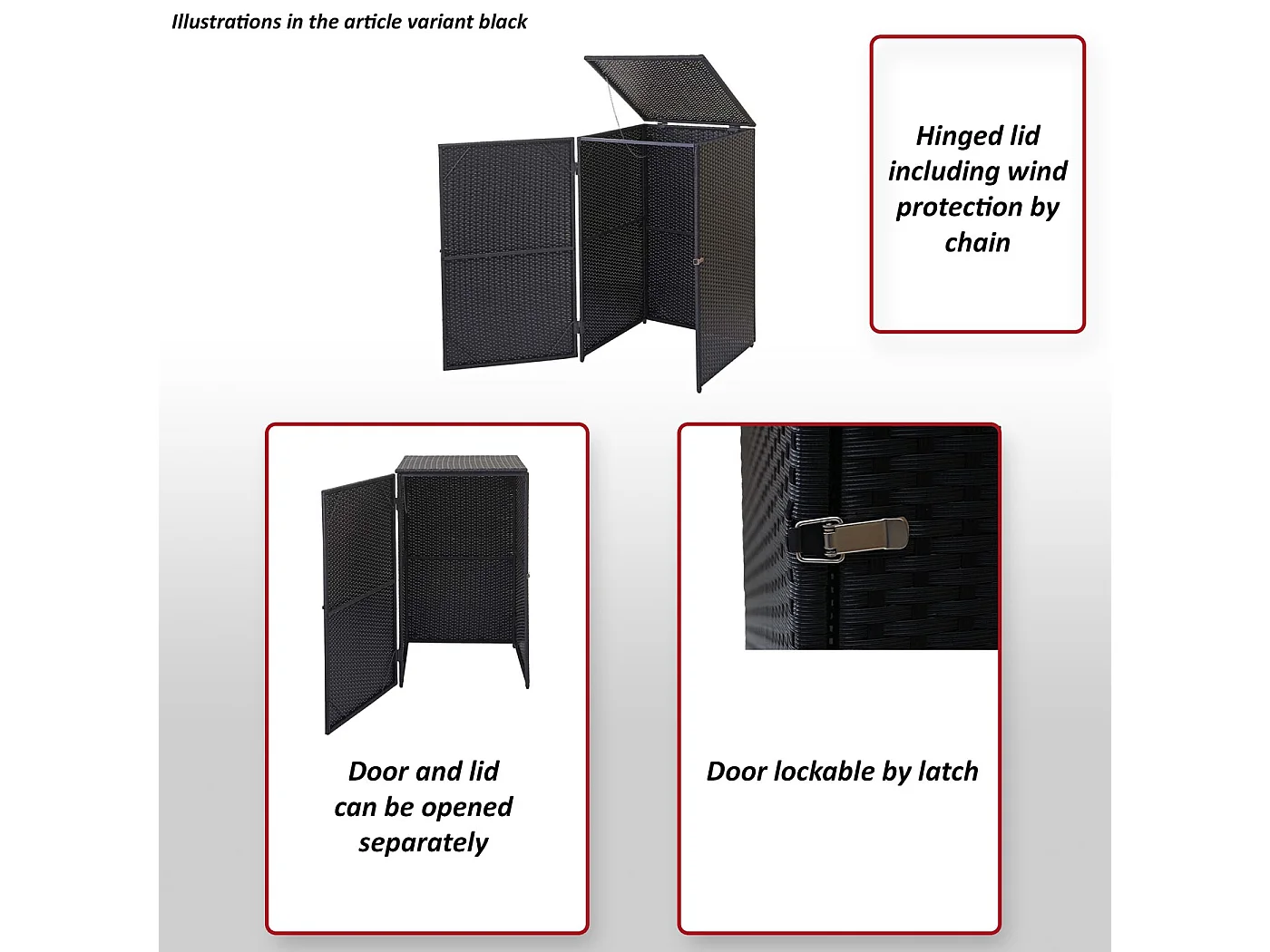 Osłona na pojemnik na śmieci MCW-E25,  szary