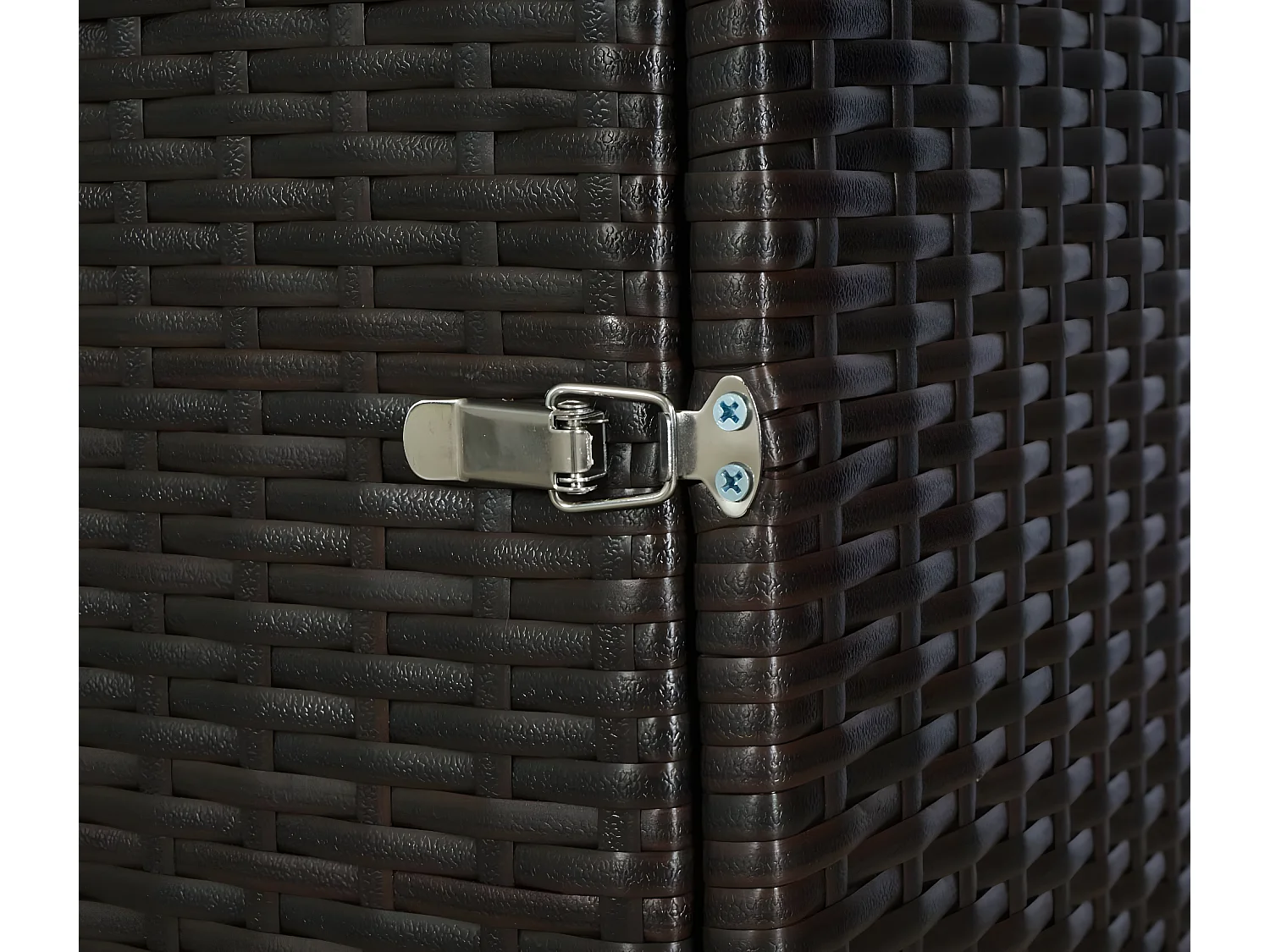 2x copribidoni box spazzatura rifiuti MCW-E25 66x130x110cm acciaio polyrattan marrone