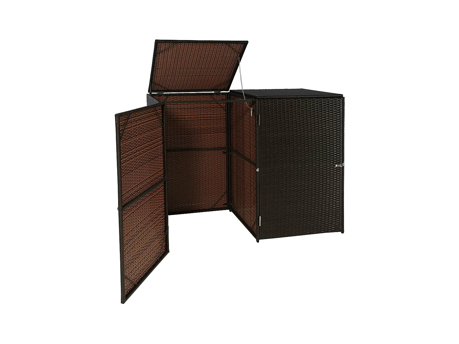 Habillage pour 2 poubelles MCW-E25 2x120l,  brun