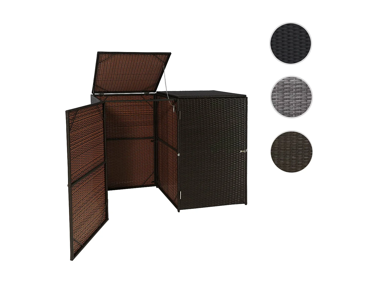 Habillage pour 2 poubelles MCW-E25 2x120l,  brun