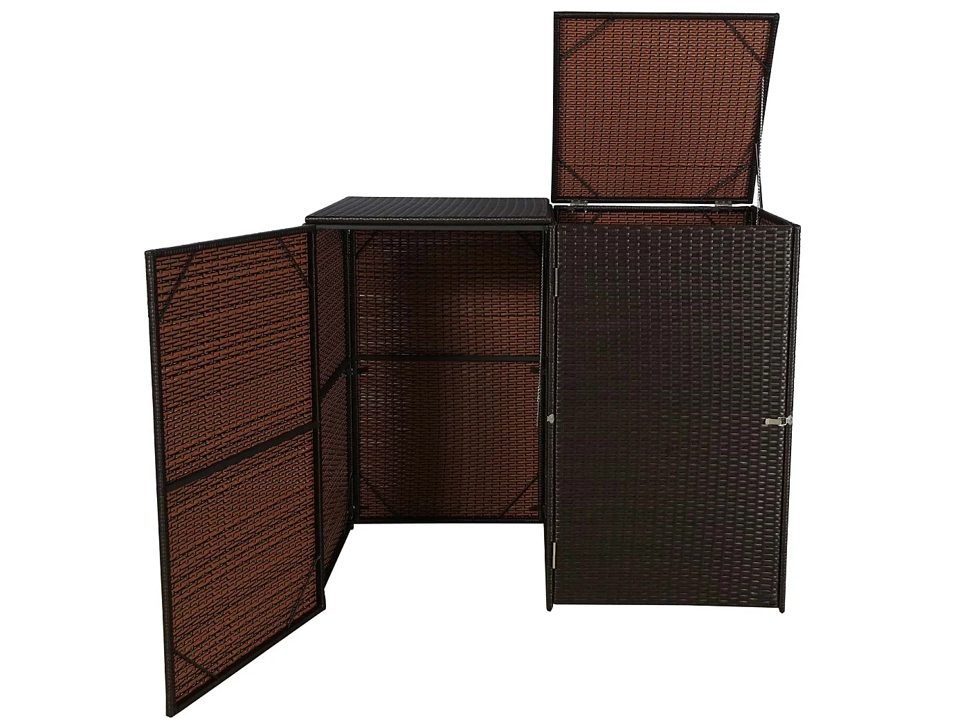 Habillage pour 2 poubelles MCW-E25 2x120l,  brun