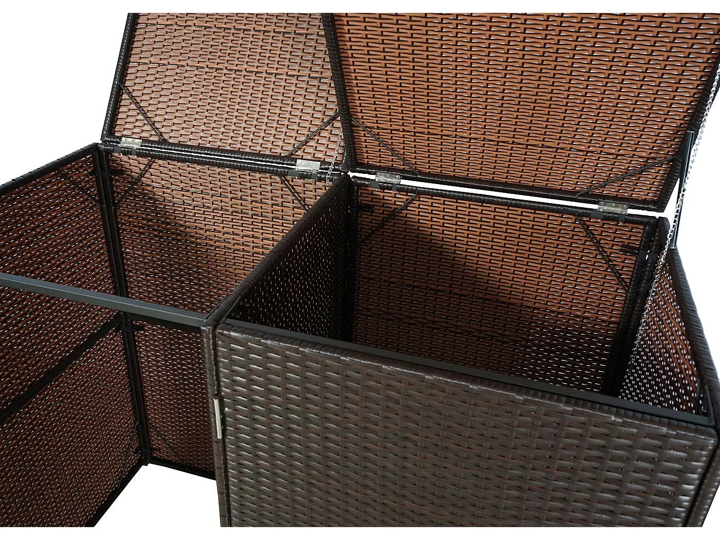 Habillage pour 2 poubelles MCW-E25 2x120l,  brun