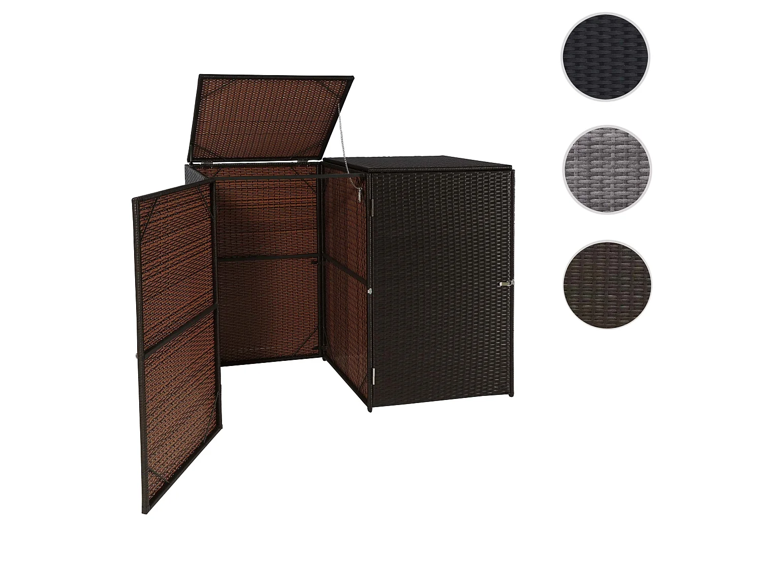 Habillage pour 2 poubelles MCW-E25 2x120l,  brun