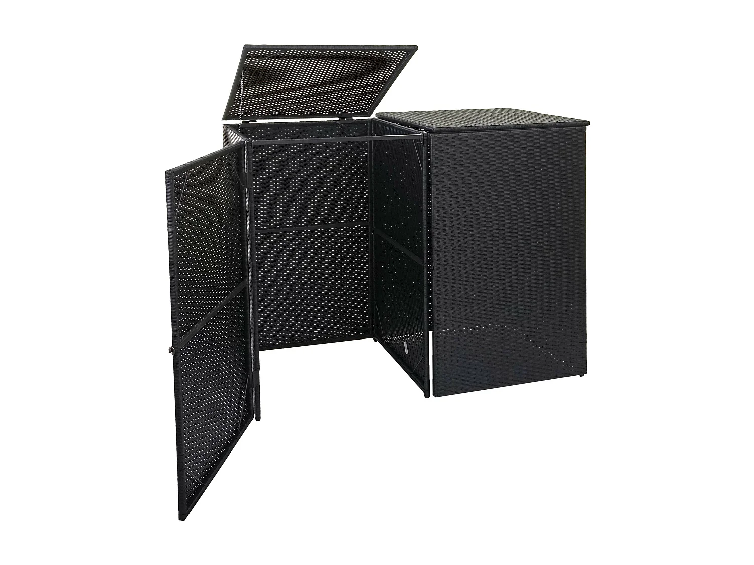 Habillage pour 2 poubelles MCW-E25 2x120l,  noir
