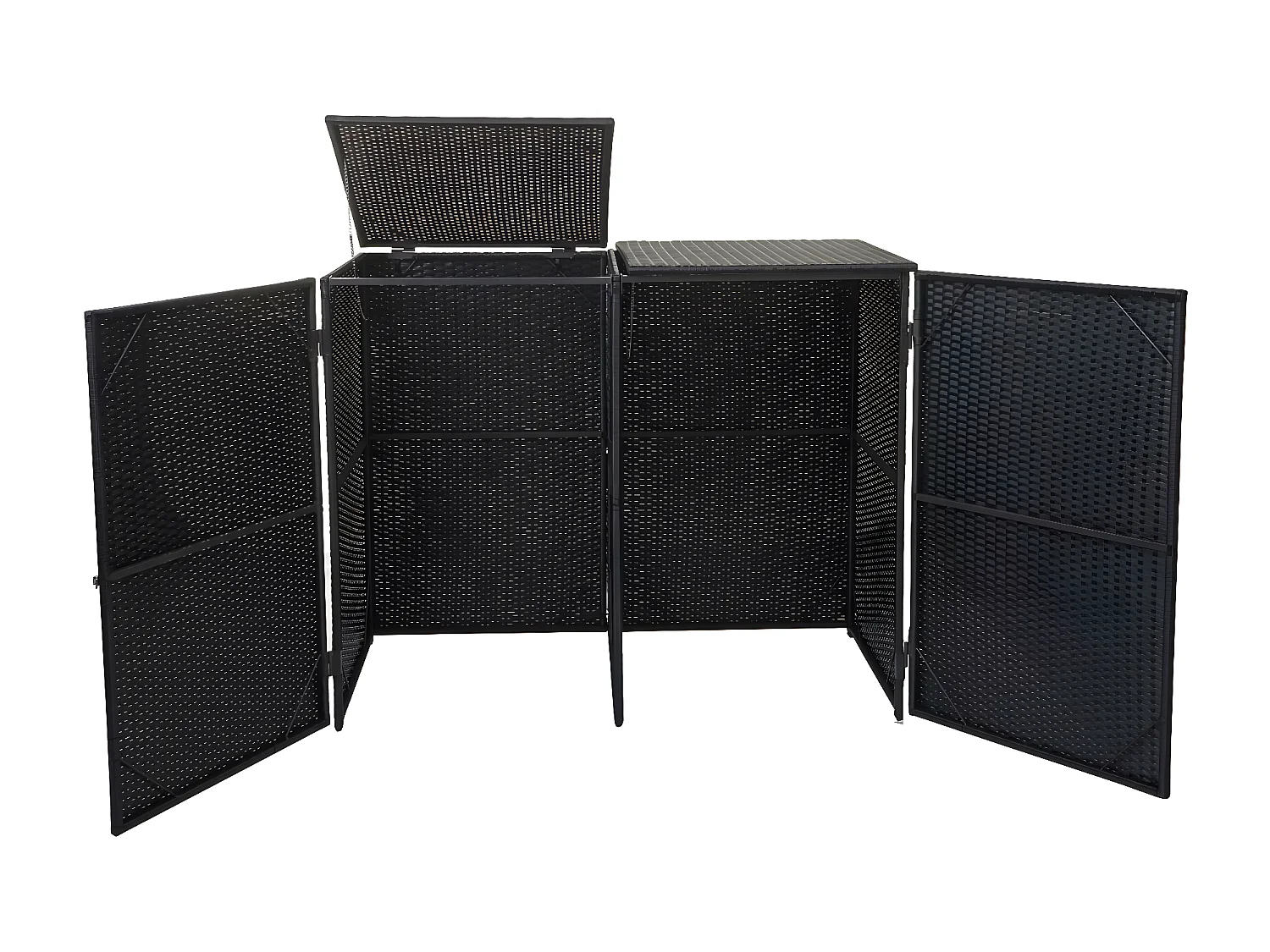 Habillage pour 2 poubelles MCW-E25 2x120l,  noir