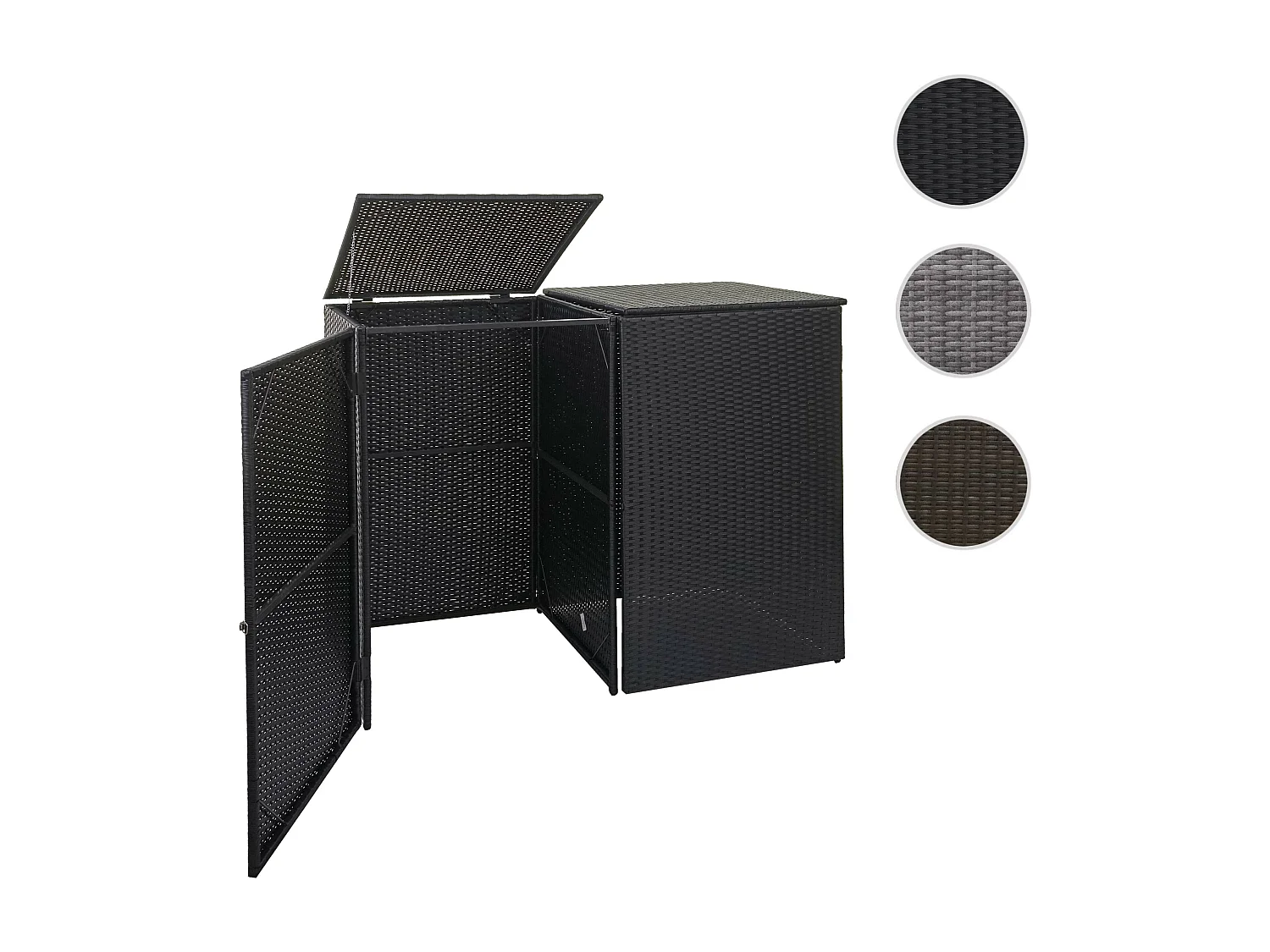 Habillage pour 2 poubelles MCW-E25 2x120l,  noir
