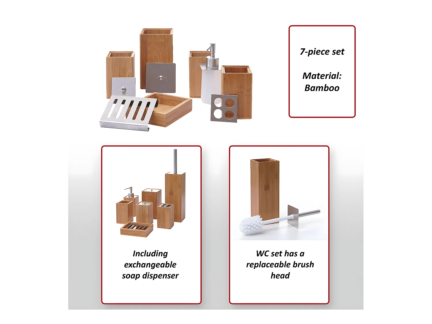 Conjunto de casa de banho MCW-A90 (7 peças)