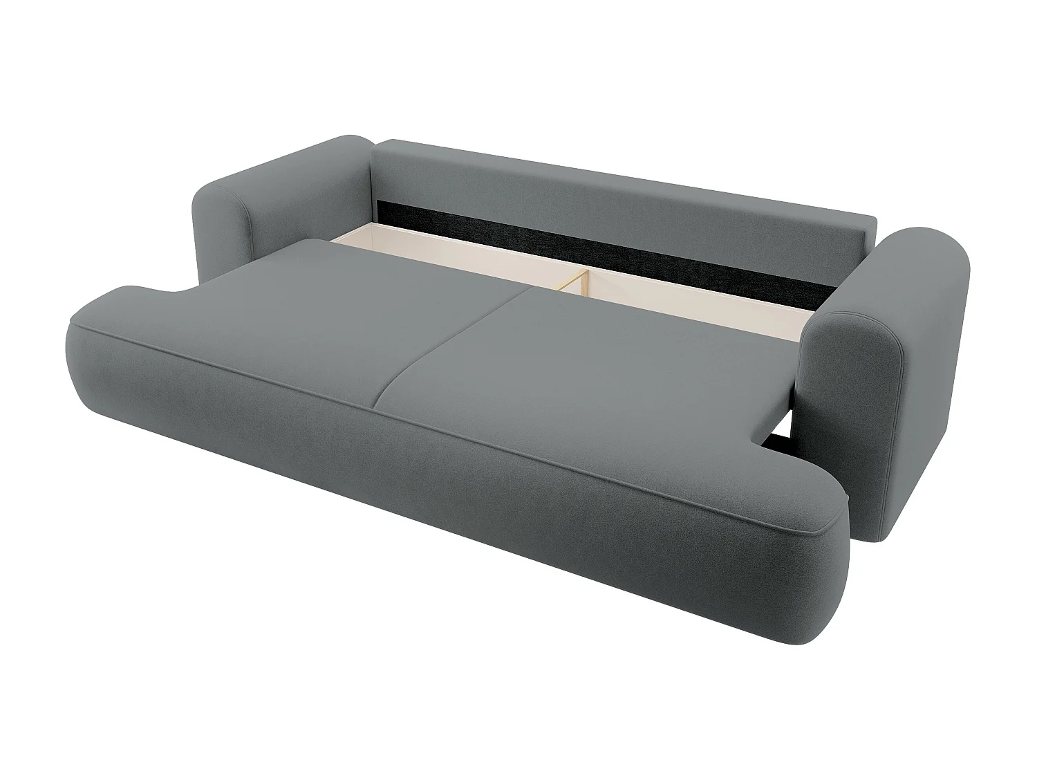 3-Sitzer-Sofa mit Schlaffunktion - Easy-Clean-Veloursbezug in Dunkelgrau - OVO
