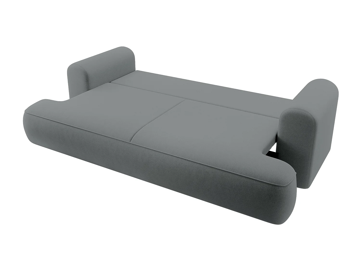 Canapé convertible - 3 places - avec coffre - gris foncé velours - OVO