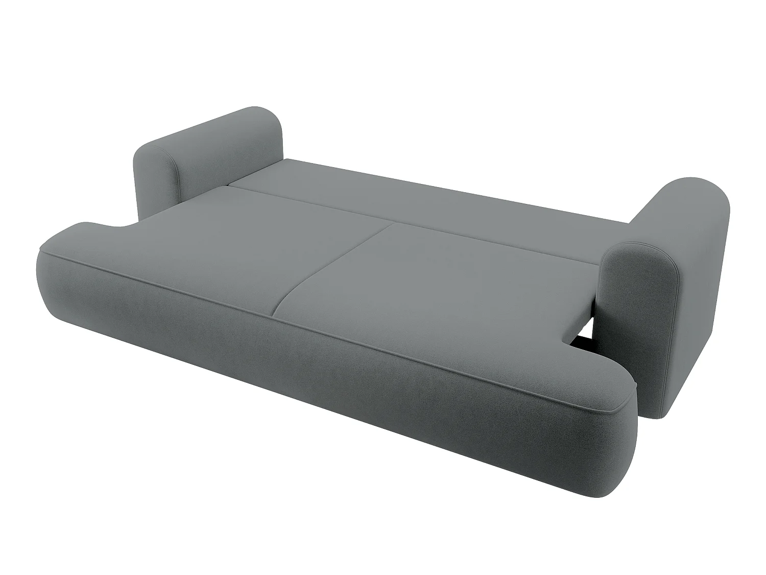 Canapé convertible - 3 places - avec coffre - gris foncé velours - OVO