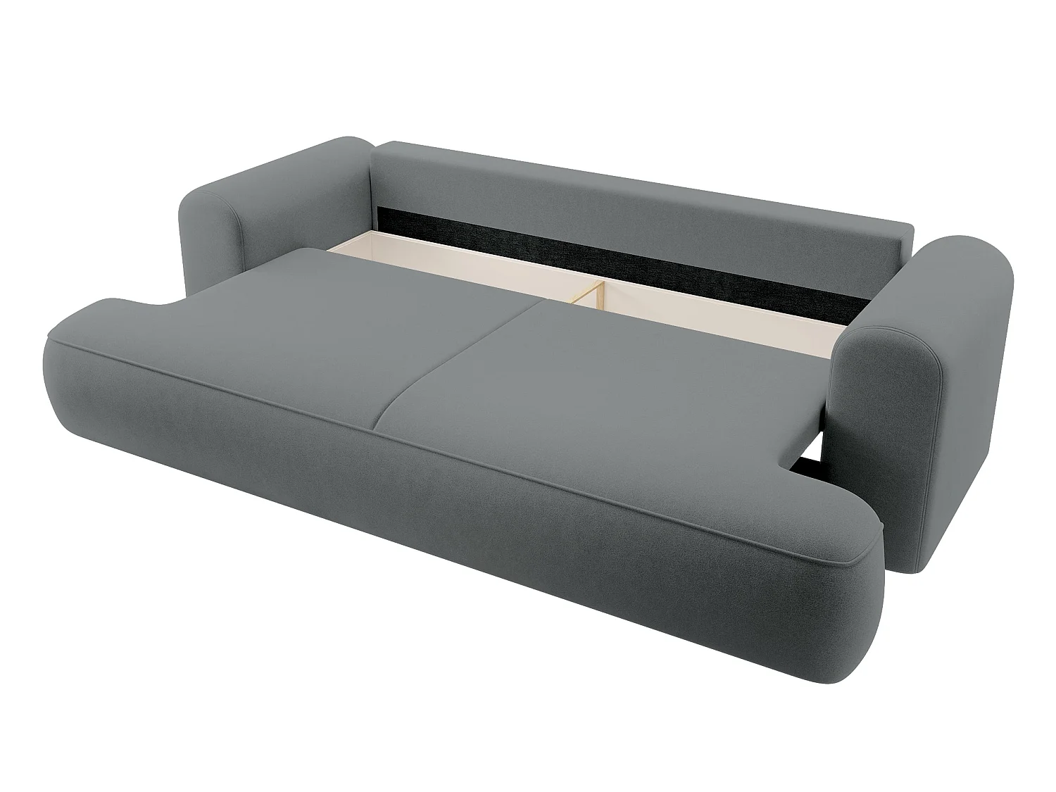 3-Sitzer-Sofa mit Schlaffunktion - Easy-Clean-Veloursbezug in Dunkelgrau - OVO