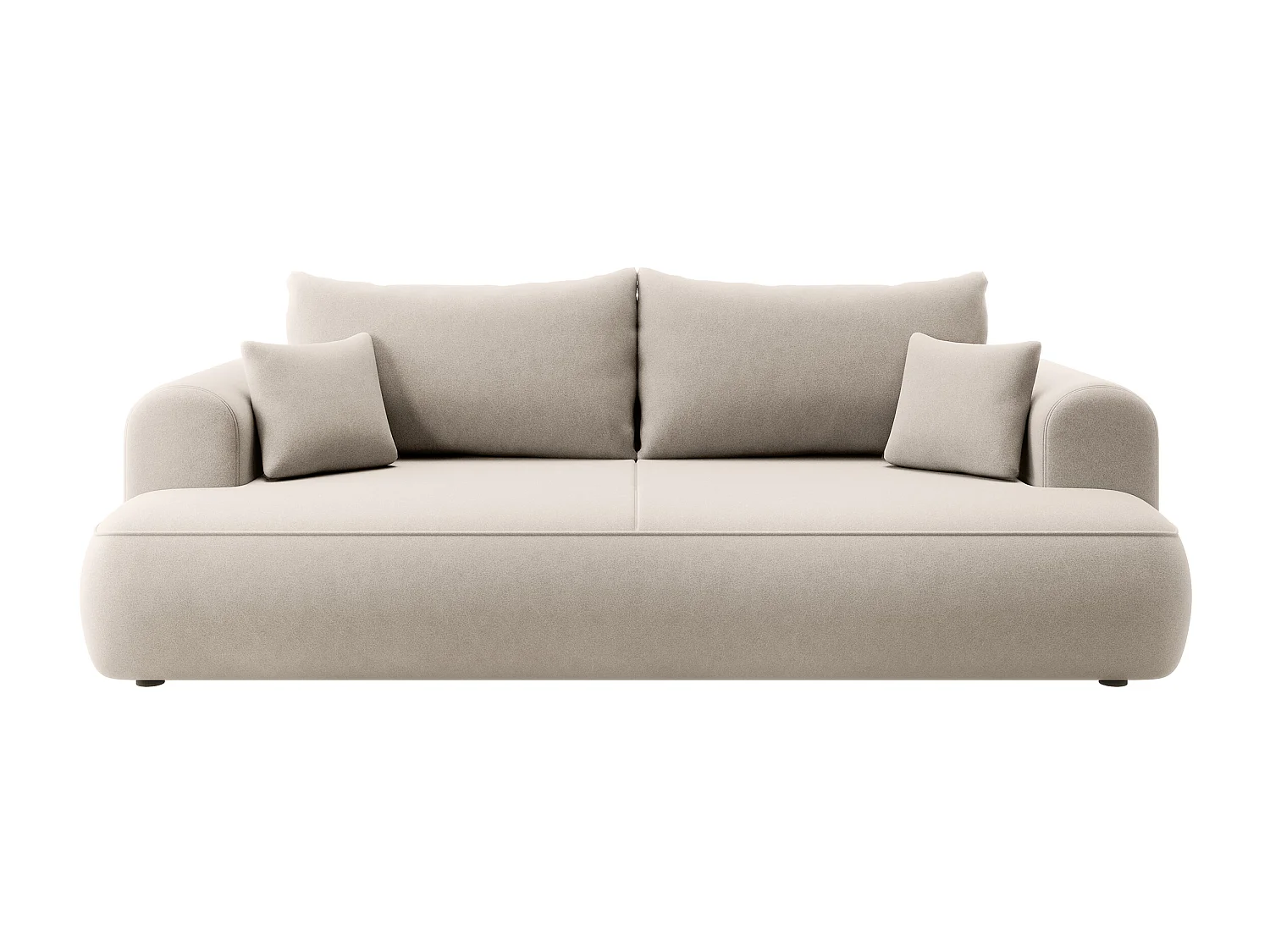 Slaapbank - 3 zitplaatsen - met opbergruimte - lichtgrijs fluweel - OVO