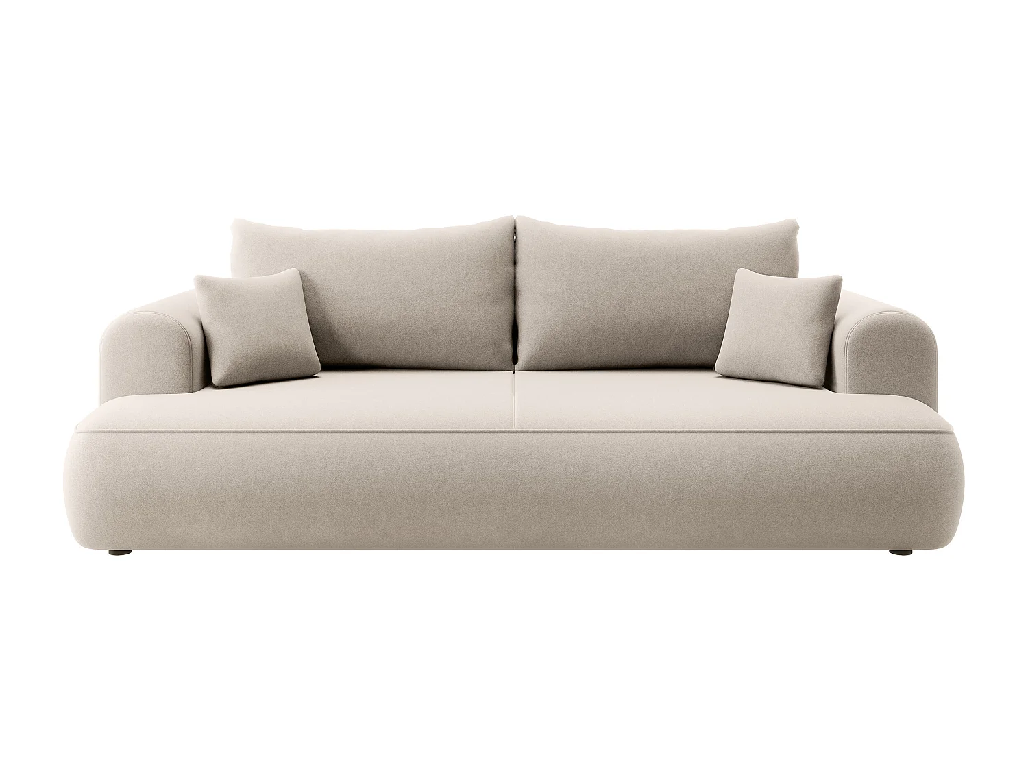 3-Sitzer-Sofa mit Schlaffunktion - Easy-Clean-Veloursbezug in Hellbeige - OVO