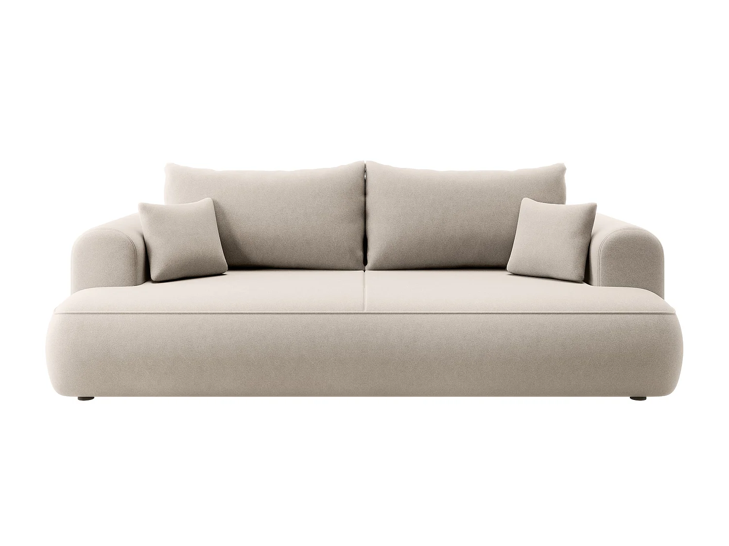3-Sitzer-Sofa mit Schlaffunktion - Easy-Clean-Veloursbezug in Hellbeige - OVO