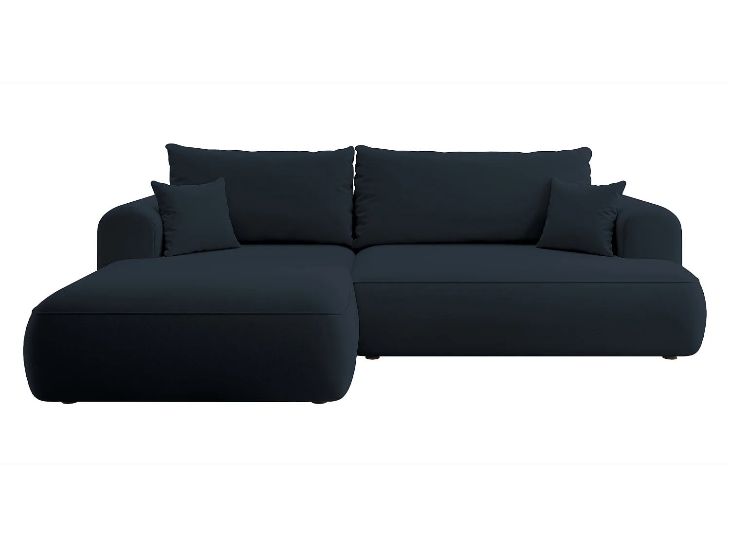 Canapé d'angle - 260 cm - avec fonction de couchage en forme de L - avec coffre - blue marin velours - côté gauche - OVO