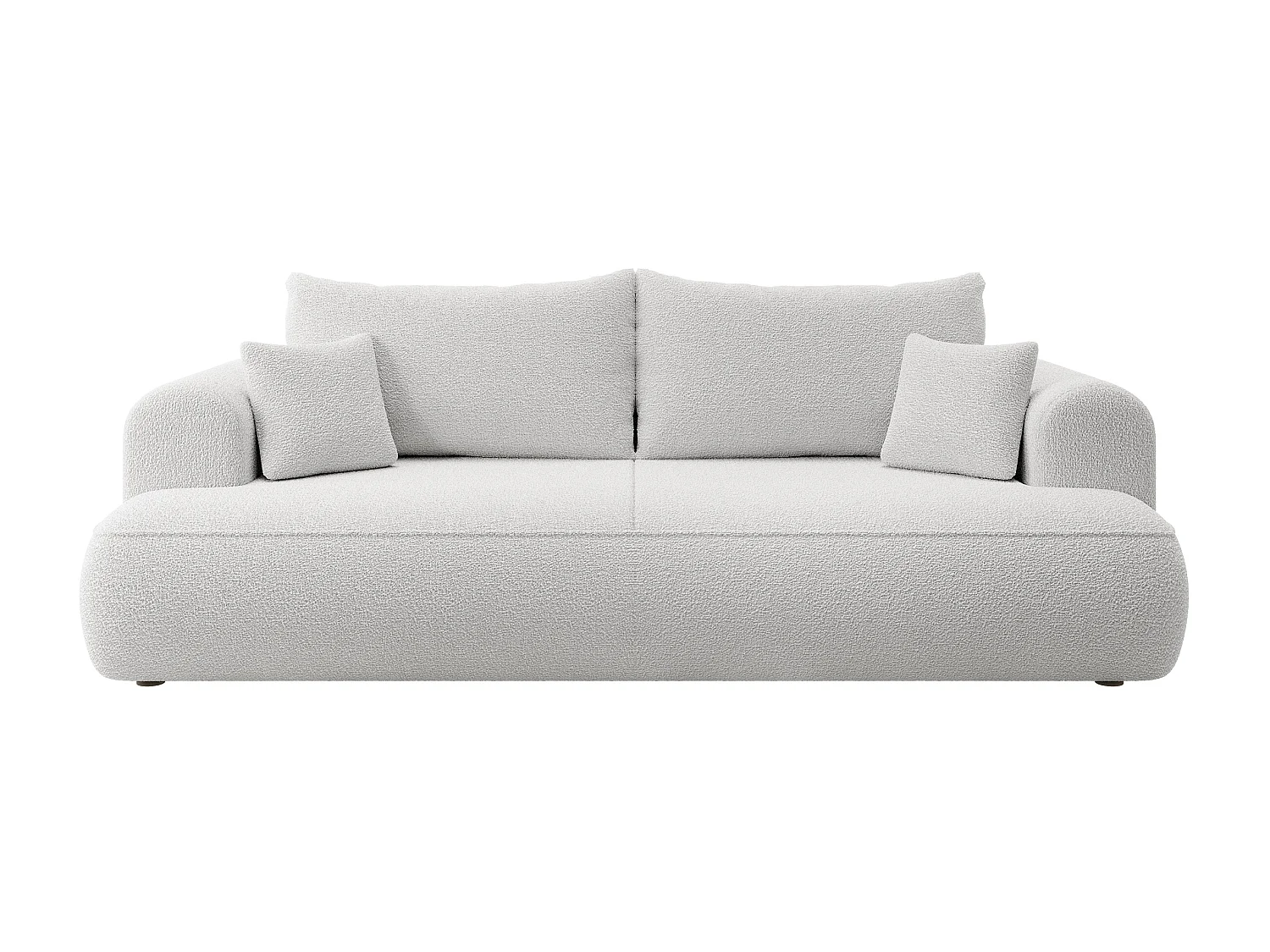 3-Sitzer-Sofa mit Schlaffunktion - Boucle-Bezug in Grau - OVO