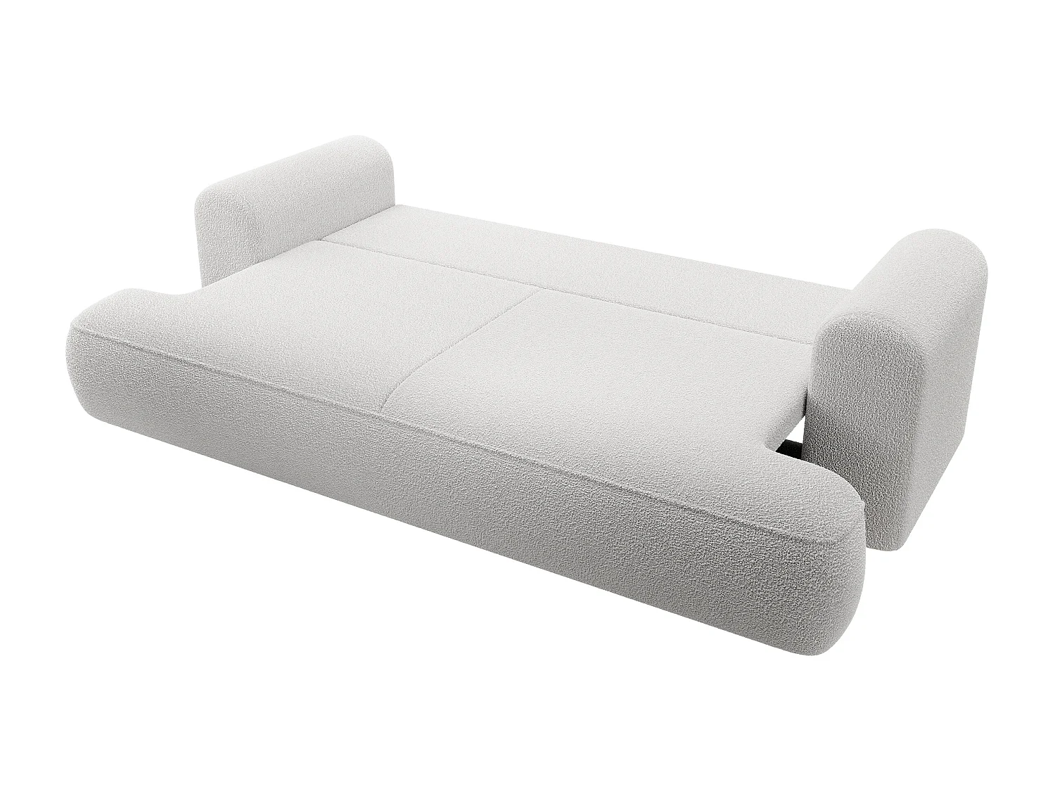 3-Sitzer-Sofa mit Schlaffunktion - Boucle-Bezug in Grau - OVO