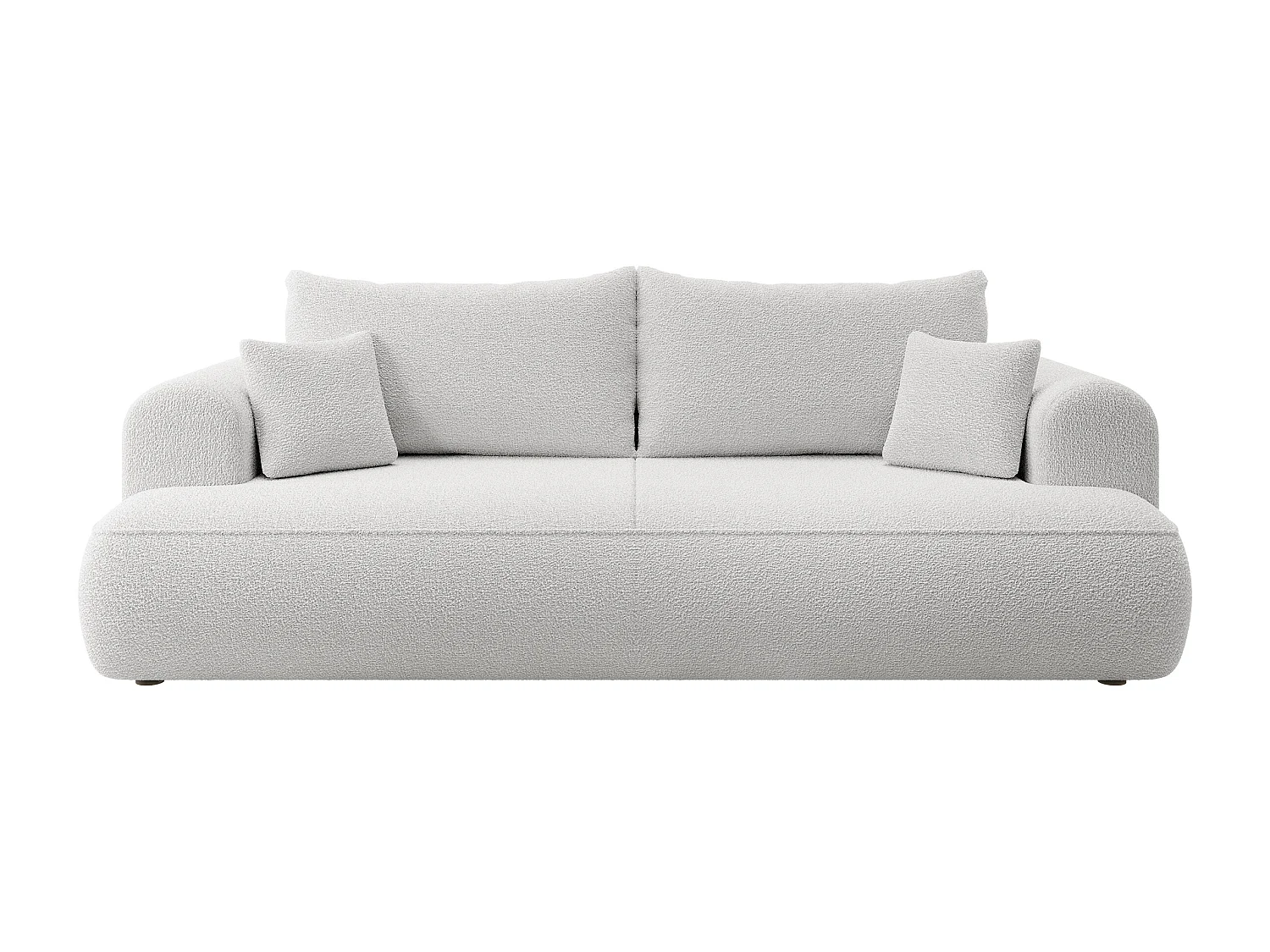 3-Sitzer-Sofa mit Schlaffunktion - Boucle-Bezug in Grau - OVO