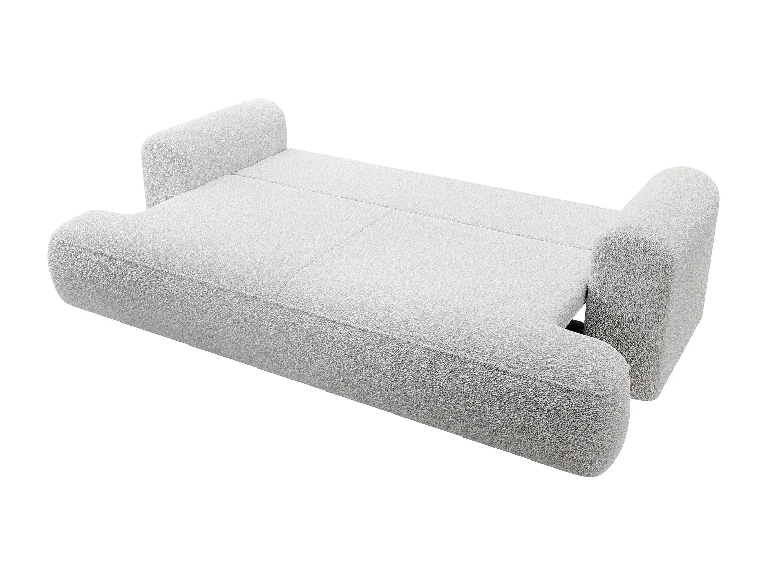 3-Sitzer-Sofa mit Schlaffunktion - Boucle-Bezug in Grau - OVO