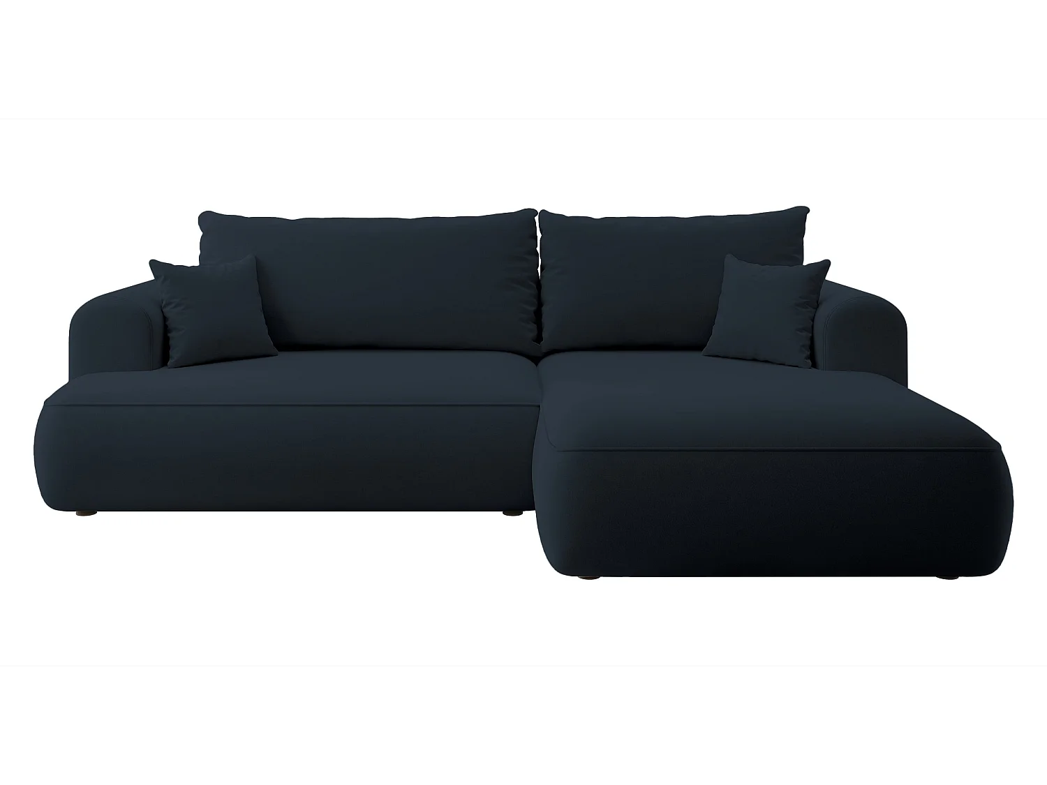 Hoekbank - 260 cm - met L-vormige slaapfunctie - met opbergruimte - marineblauw fluweel - rechterkant - OVO