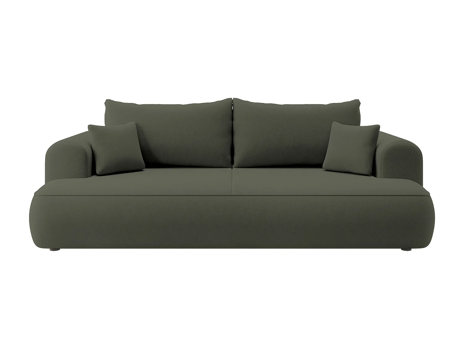 3-Sitzer-Sofa mit Schlaffunktion - Easy-Clean-Veloursbezug in Olivgrün - OVO