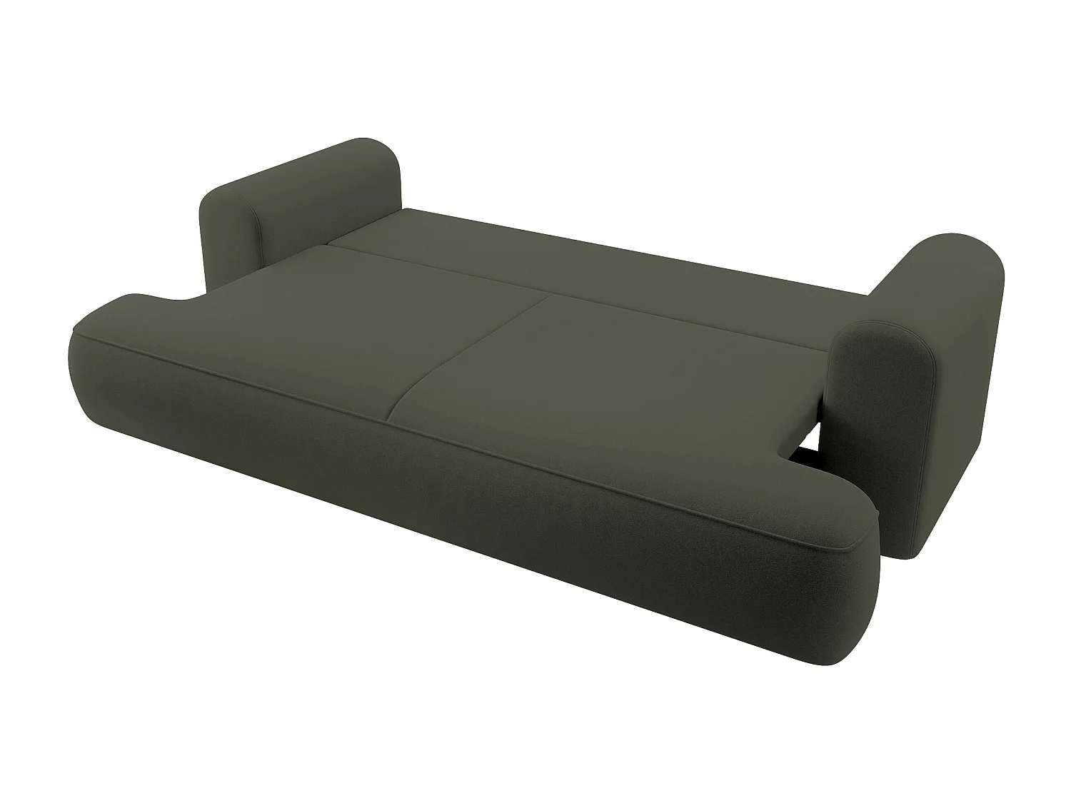 3-Sitzer-Sofa mit Schlaffunktion - Easy-Clean-Veloursbezug in Olivgrün - OVO