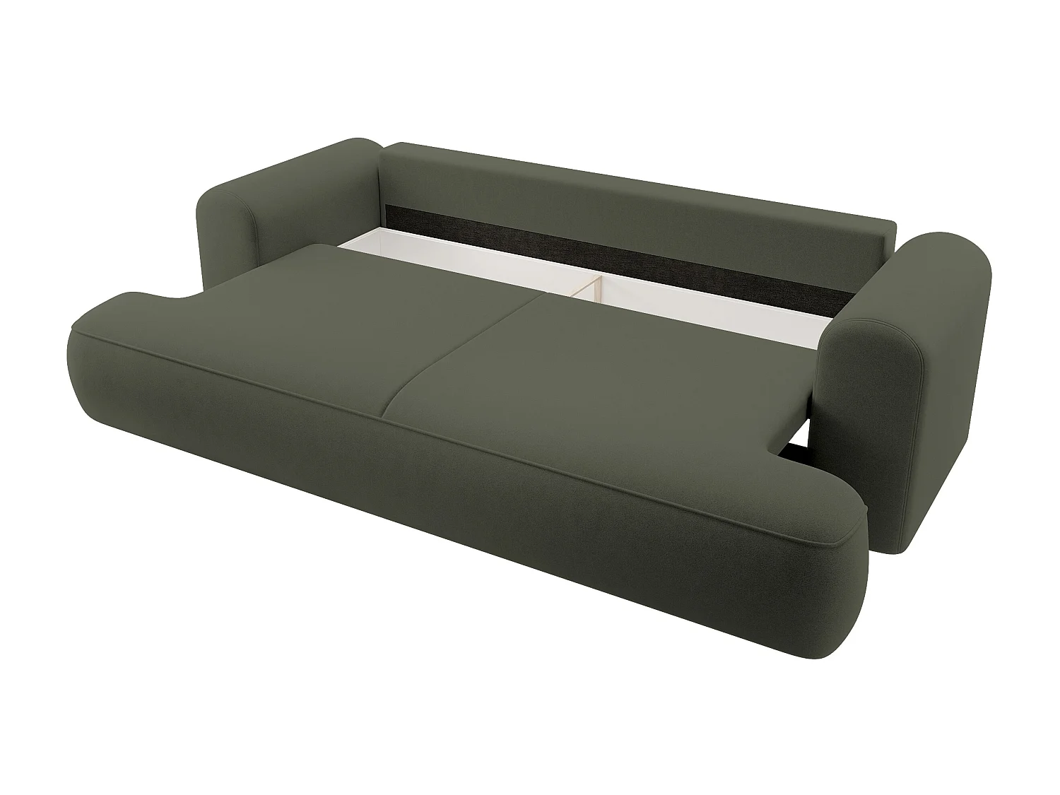 3-Sitzer-Sofa mit Schlaffunktion - Easy-Clean-Veloursbezug in Olivgrün - OVO