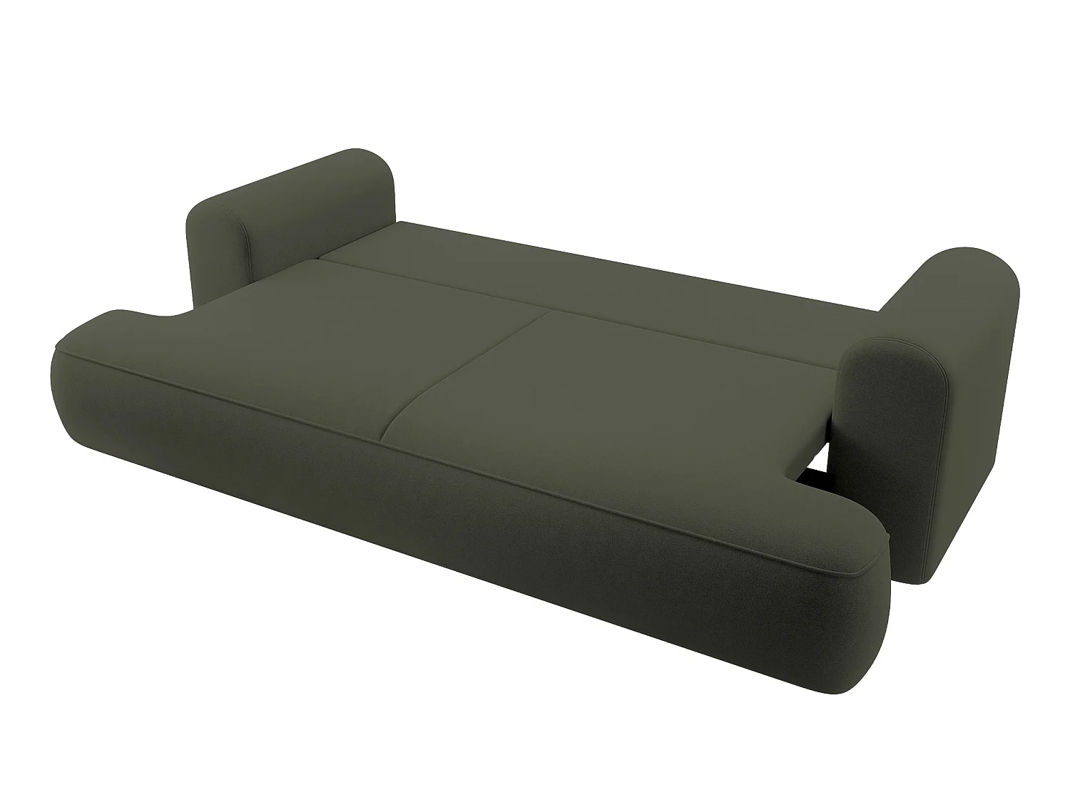 3-Sitzer-Sofa mit Schlaffunktion - Easy-Clean-Veloursbezug in Olivgrün - OVO