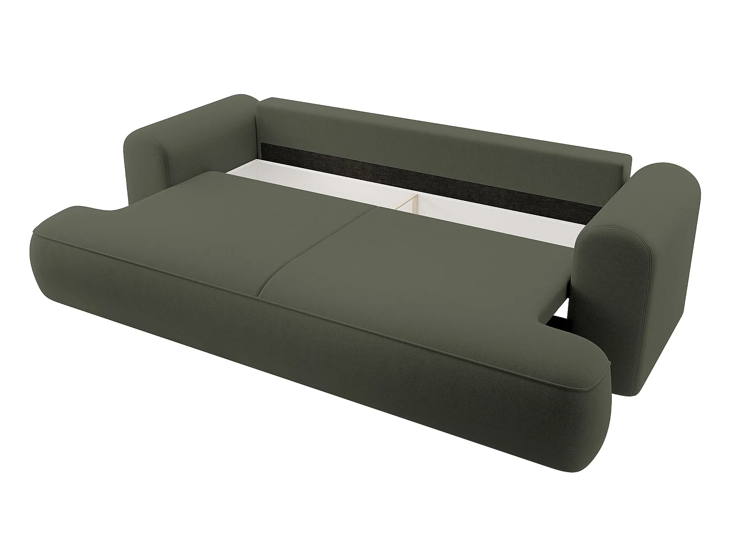 3-Sitzer-Sofa mit Schlaffunktion - Easy-Clean-Veloursbezug in Olivgrün - OVO