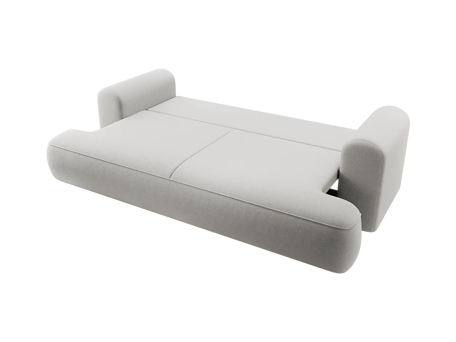 3-Sitzer-Sofa mit Schlaffunktion - Easy-Clean-Veloursbezug in Grau - OVO