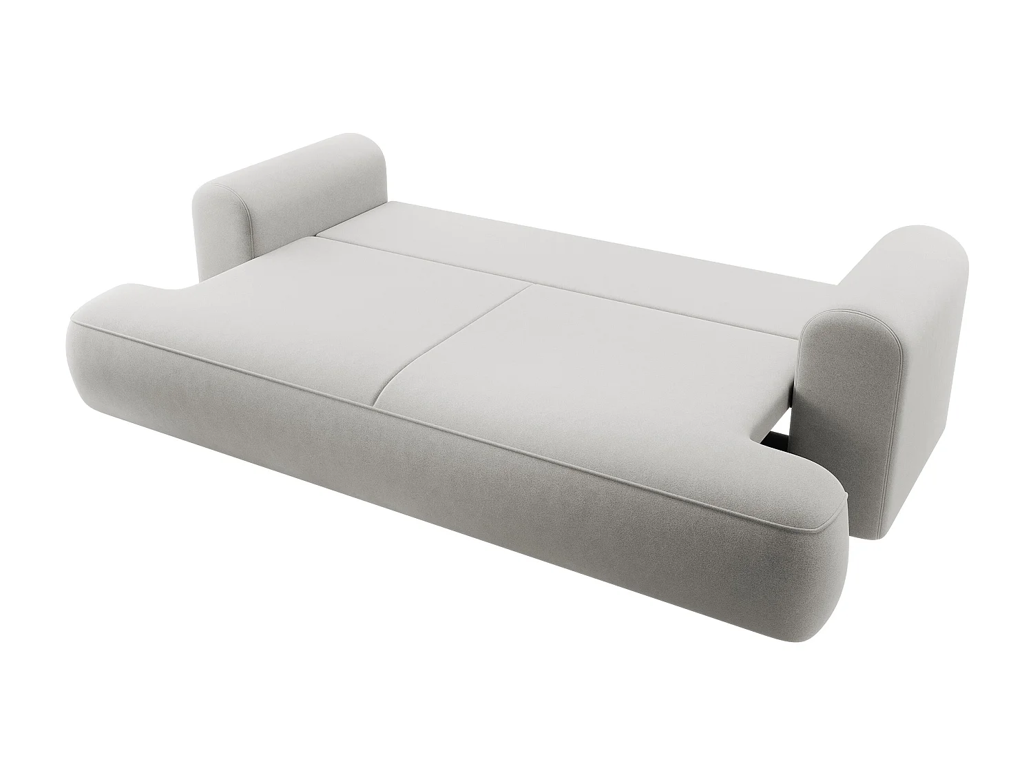 Canapé convertible - 3 places - avec coffre - gris velours - OVO