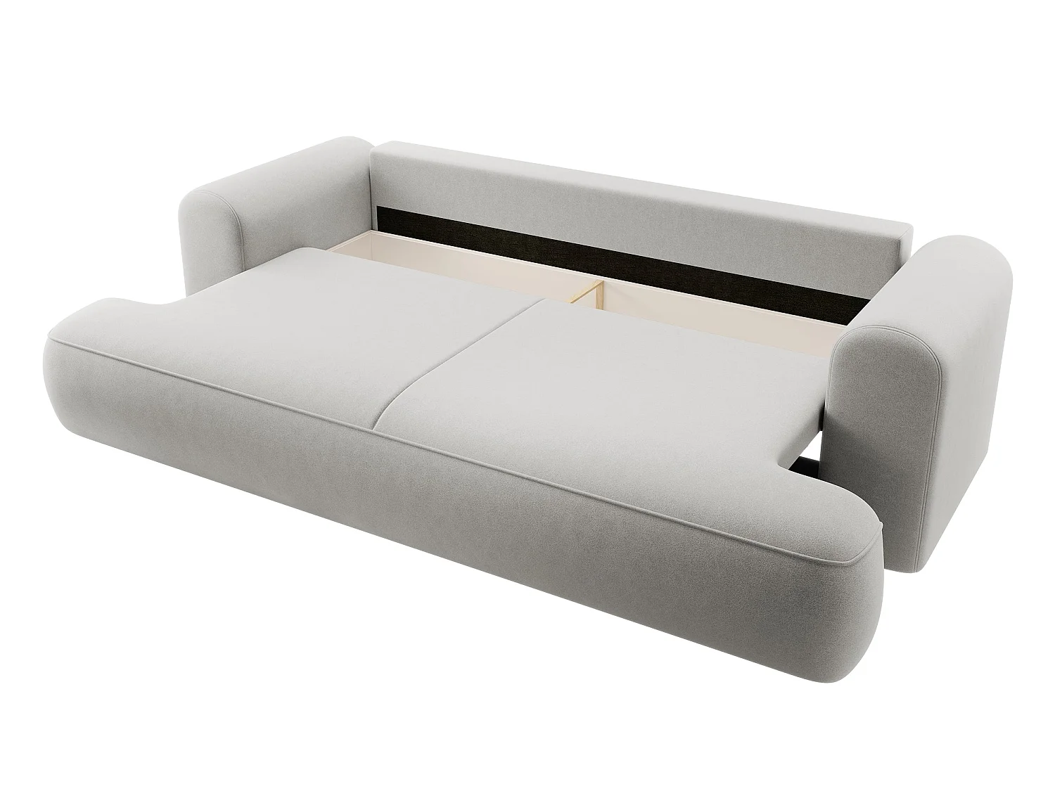 3-Sitzer-Sofa mit Schlaffunktion - Easy-Clean-Veloursbezug in Grau - OVO