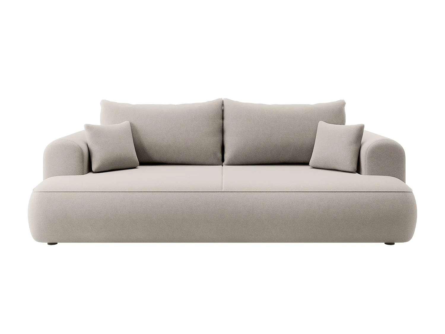 3-Sitzer-Sofa mit Schlaffunktion - Easy-Clean-Veloursbezug in Cremeweiß - OVO