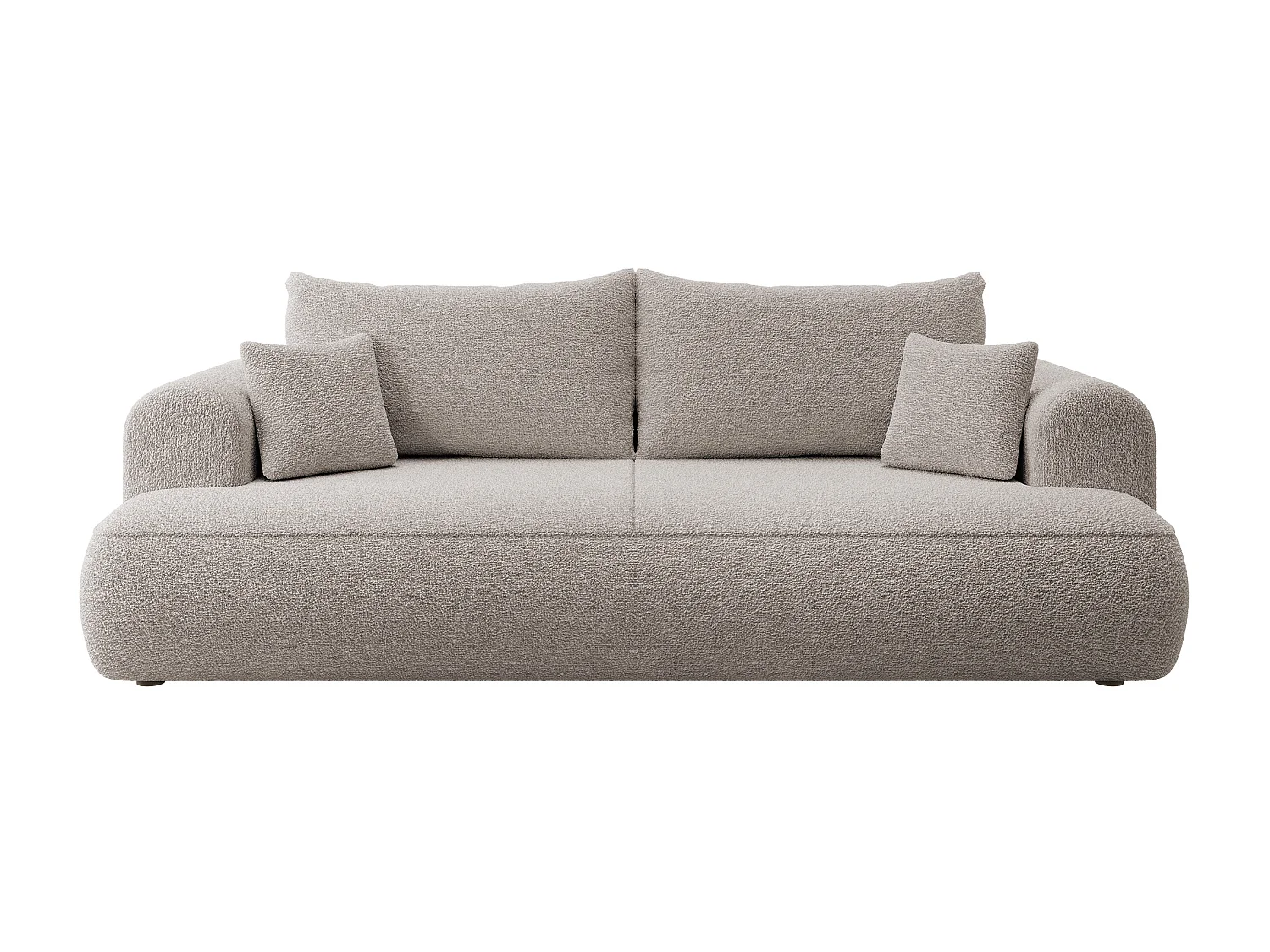 3-Sitzer-Sofa mit Schlaffunktion - Boucle-Bezug in Dunkelbeige - OVO
