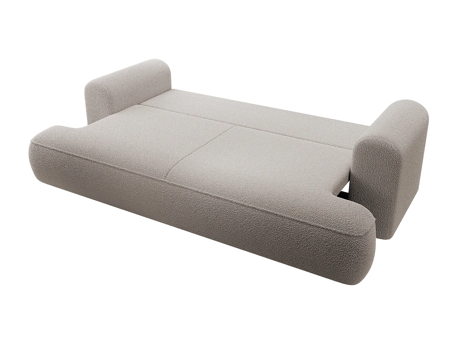3-Sitzer-Sofa mit Schlaffunktion - Boucle-Bezug in Dunkelbeige - OVO