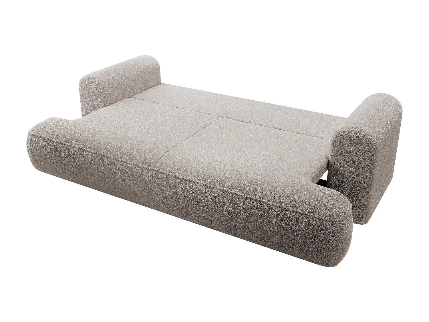 3-Sitzer-Sofa mit Schlaffunktion - Boucle-Bezug in Dunkelbeige - OVO