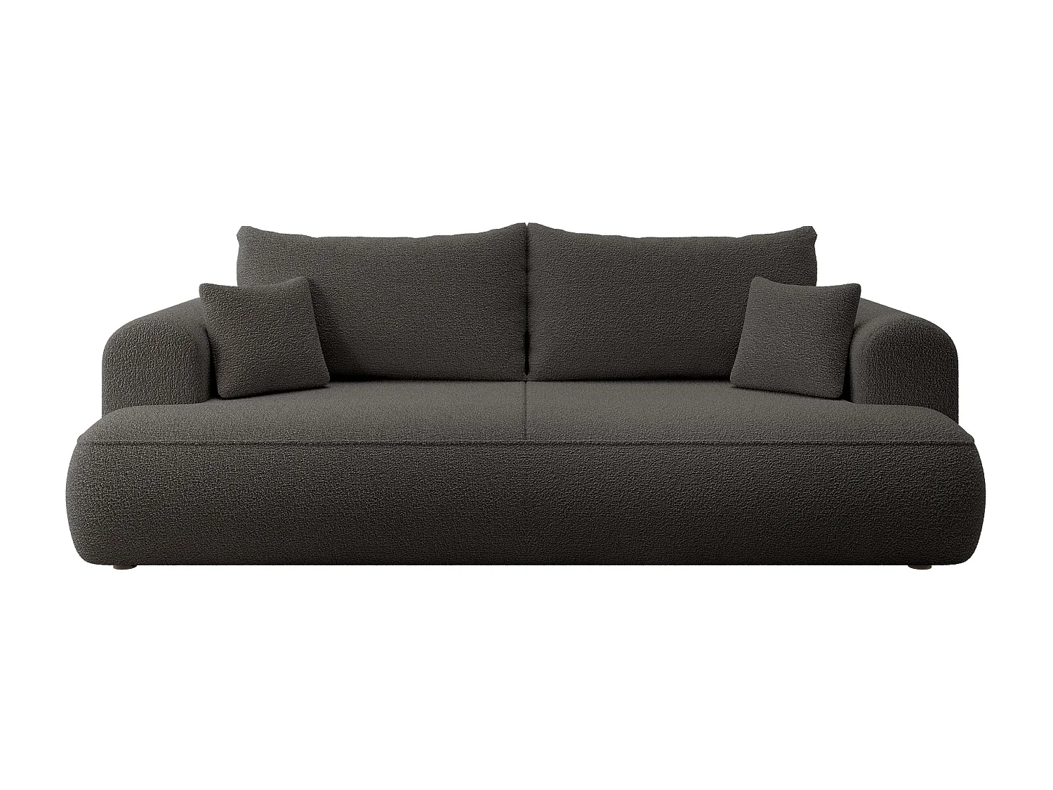 3-Sitzer-Sofa mit Schlaffunktion - Boucle-Bezug in Dunkelgrau - OVO